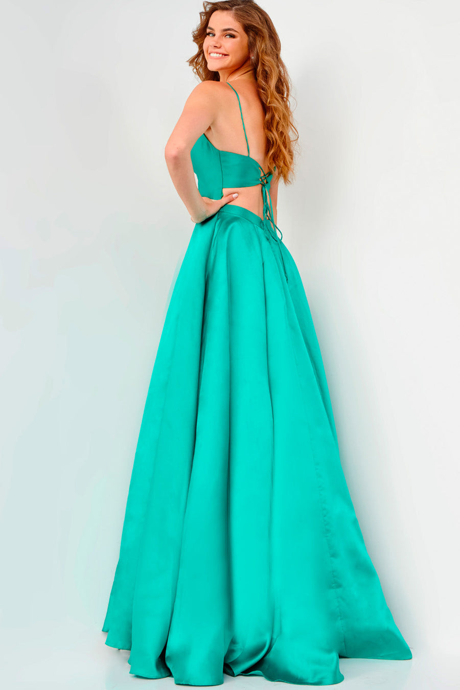 Jovani JVN66673  prom dress images.  Jovani style JVN66673 is available in these colors: Emerald, Black, Hot Pink, Lavender, Light Blue, Navy, Red.