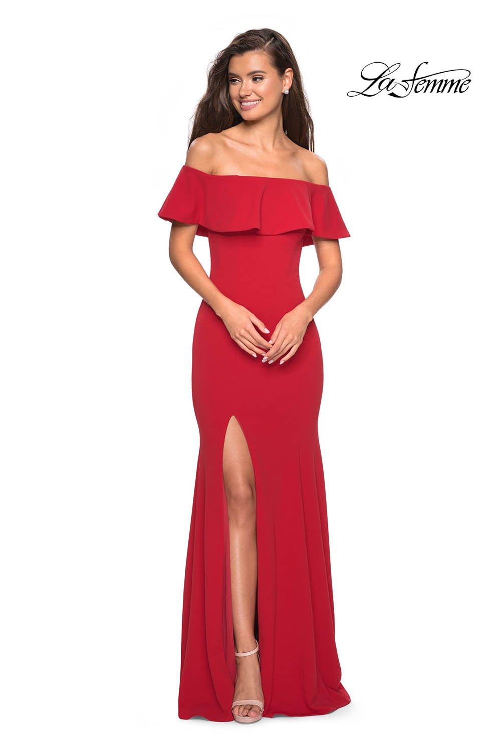 la femme off the shoulder dress La Femme 27096 Dress - Formal Approach