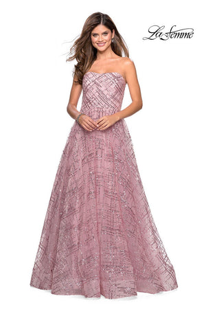 La Femme 27237 prom dress images.  La Femme 27237 is available in these colors: Lilac Mist, Mauve.