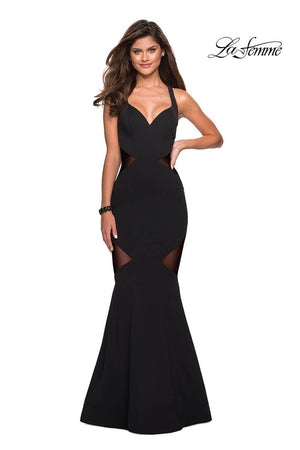 La Femme 27454 prom dress images.  La Femme 27454 is available in these colors: Black.