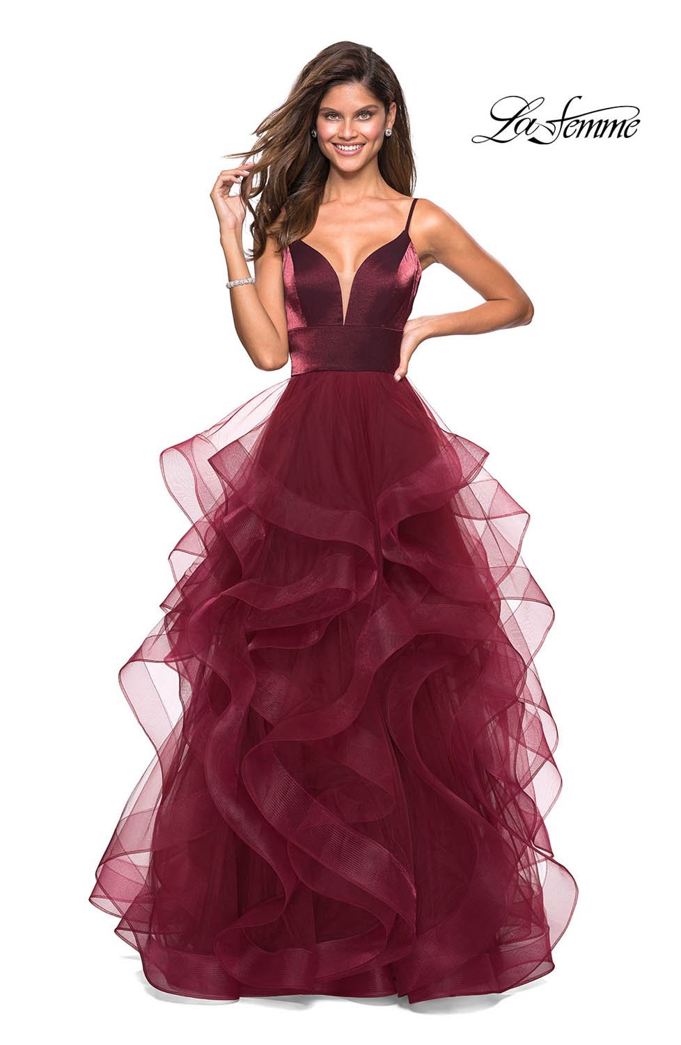 open lace back dress Modest Mermaid Strapless Satin Long Burgundy Prom Dress P607 – PreppyDress