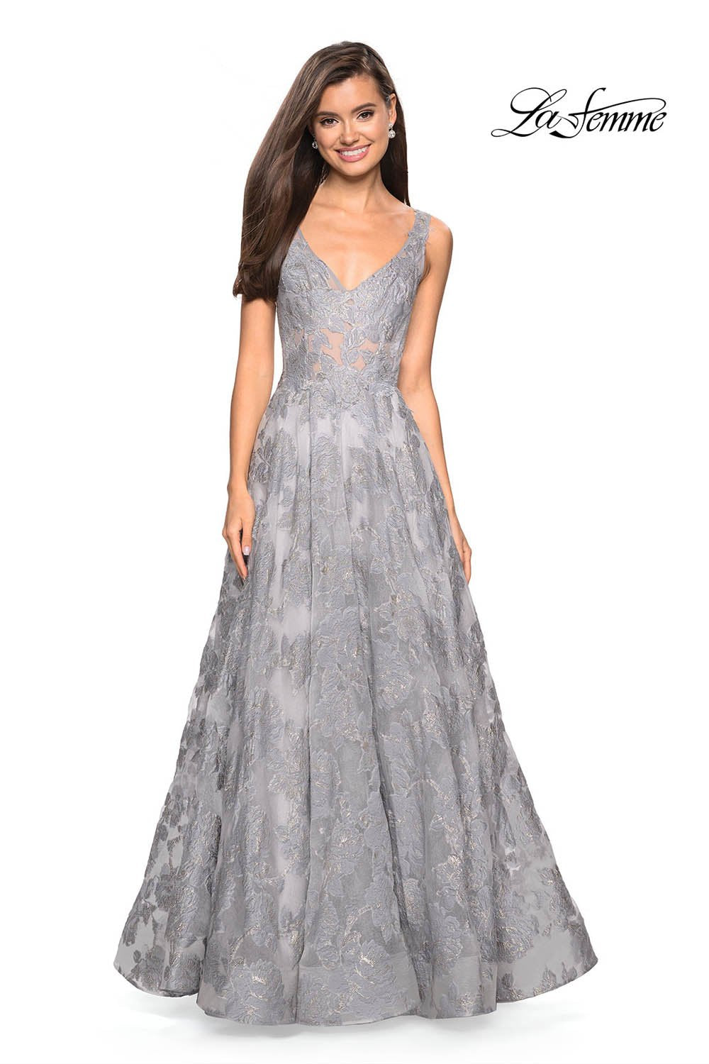 La Femme 27505 prom dress images. La Femme 27505 is available in these colors: Lavender, Light Pink, Silver.