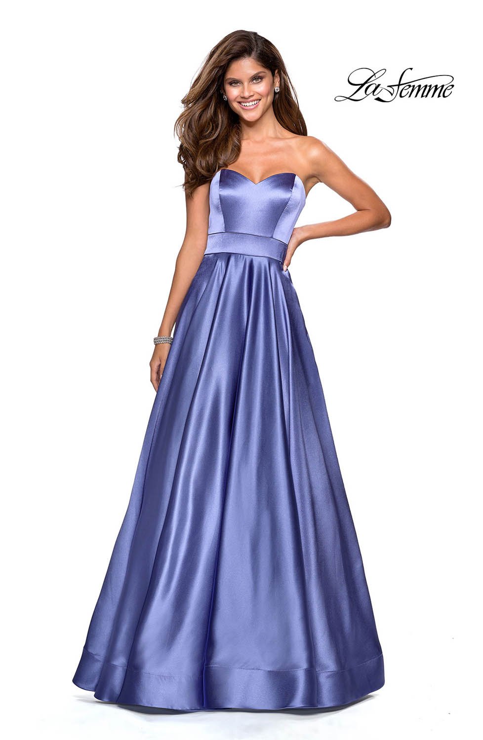 La Femme 27506 prom dress images. La Femme 27506 is available in these colors: Dark Periwinkle, Rose Gold, Teal.
