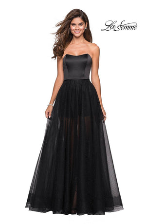 La Femme 27522 prom dress images.  La Femme 27522 is available in these colors: Black.