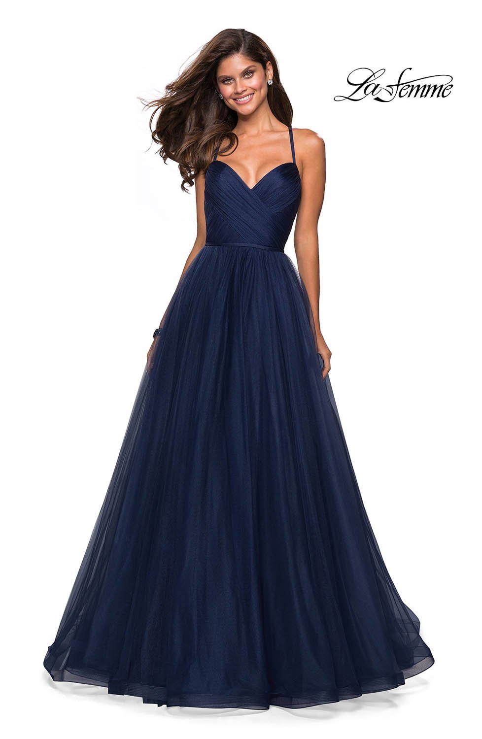 La Femme 27535 Dress - Formal Approach - La Femme Prom Dresses Navy / 4 La Femme 27535 Dress - Formal Approach - La Femme Prom Dresses Navy / 4