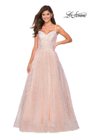 La Femme 27541 prom dress images.  La Femme 27541 is available in these colors: Blush, Lavender.