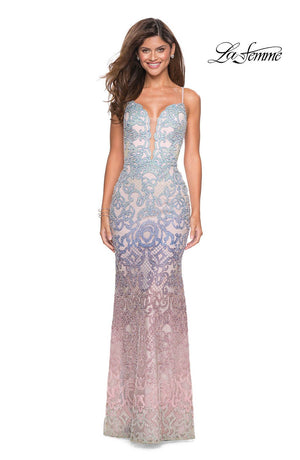 La Femme 27609 prom dress images.  La Femme 27609 is available in these colors: Mulighti.