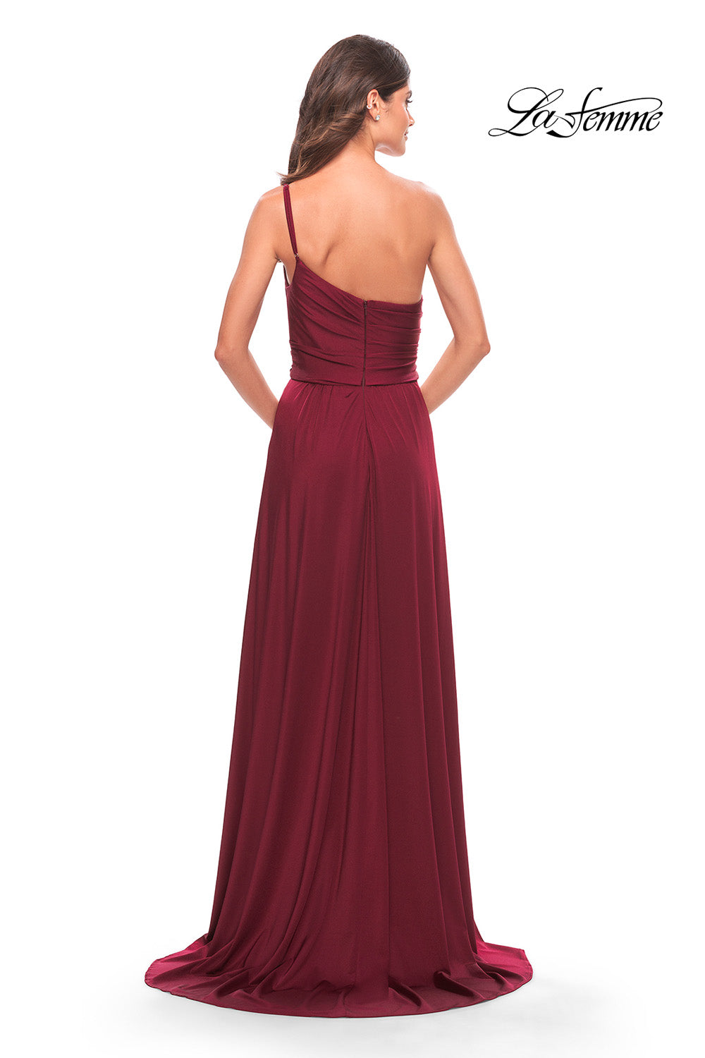 La Femme 31170 prom dress images.  La Femme 31170 is available in these colors: Dark Berry, Mauve, Navy.