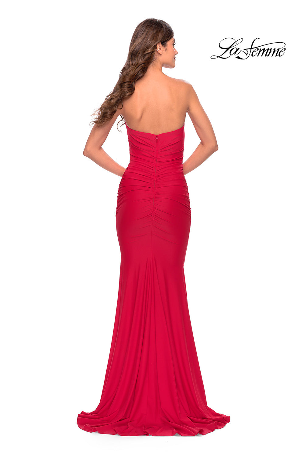 La Femme 31226 prom dress images. La Femme 31226 is available in these colors: Black, Dark Emerald, Red, Royal Blue, Sage.