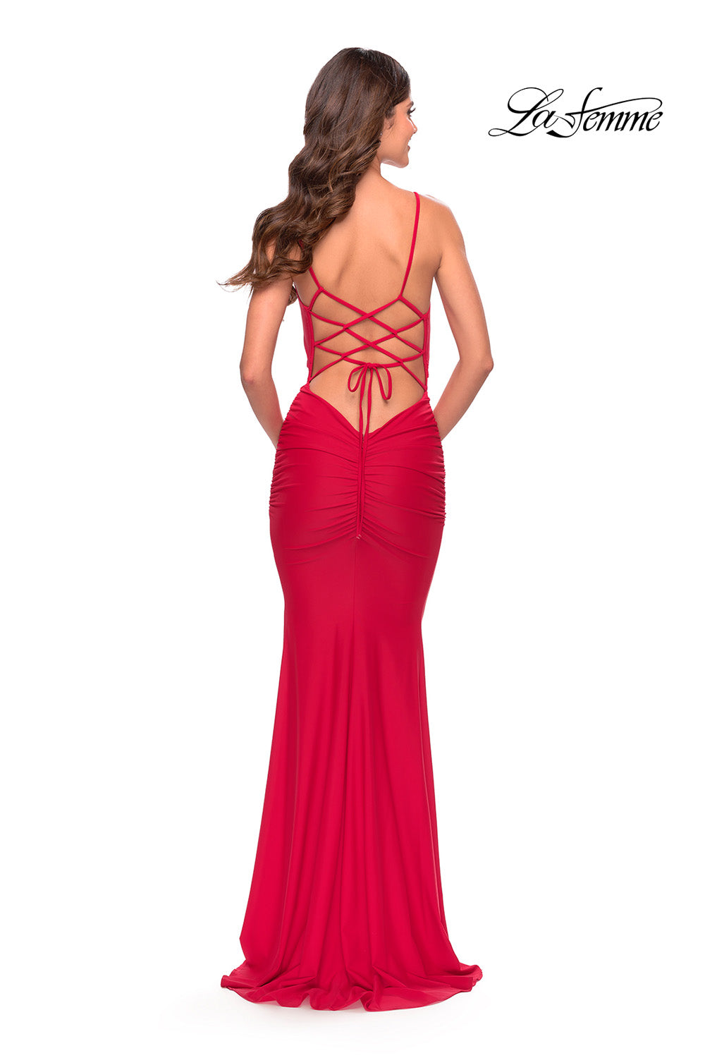 La Femme 31294 prom dress images. La Femme 31294 is available in these colors: Black, Red, Royal Blue.
