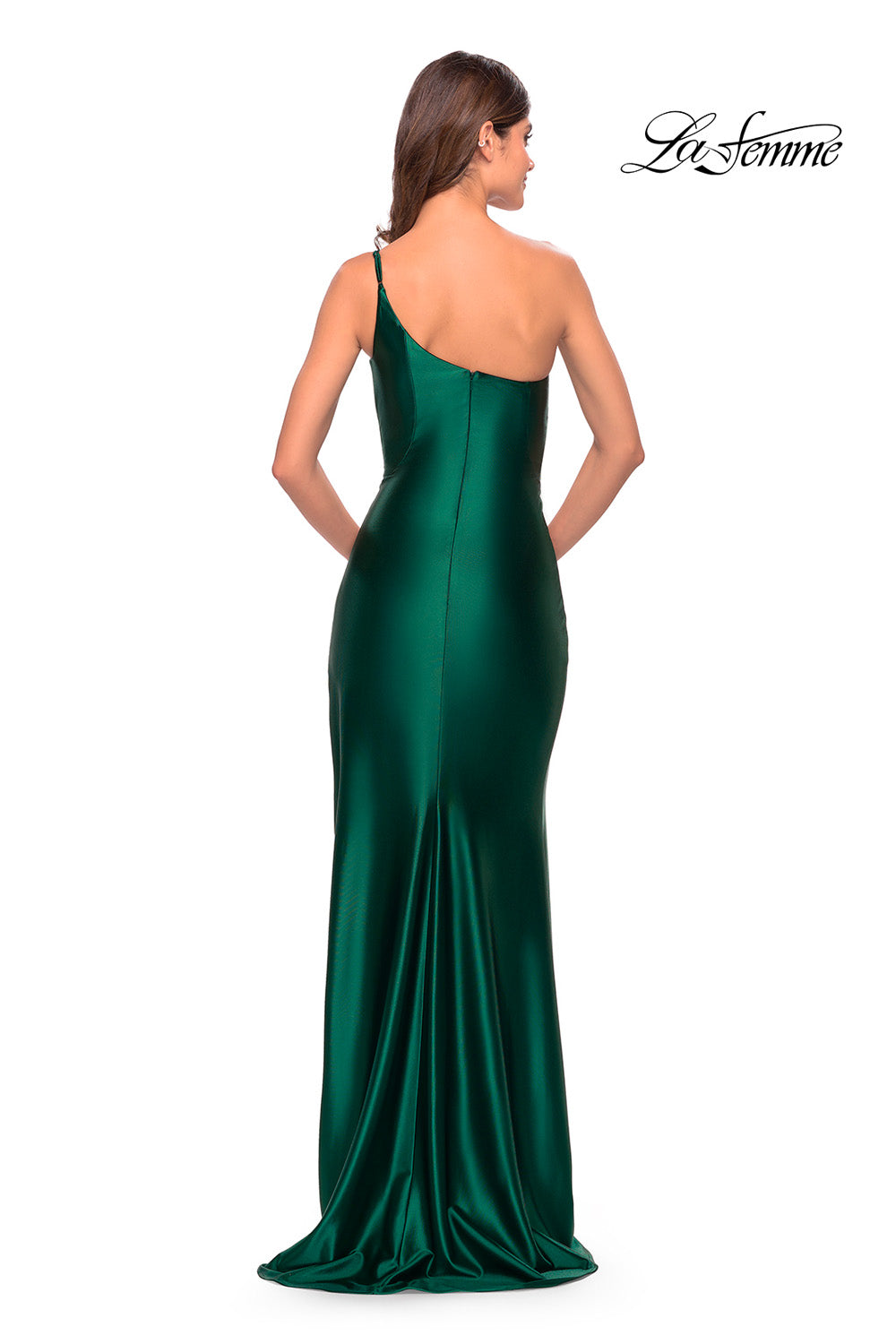 La Femme 31391 prom dress images. La Femme 31391 is available in these colors: Black, Blush, Bronze, Dark Emerald, Red, Royal Blue, Royal Purple, Silver.
