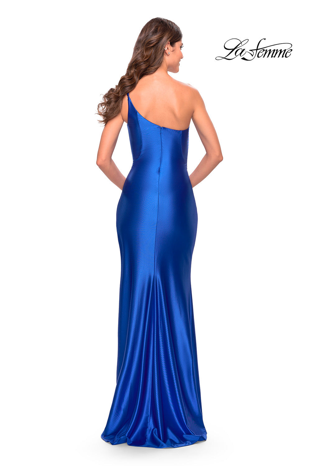 La Femme 31391 prom dress images. La Femme 31391 is available in these colors: Black, Blush, Bronze, Dark Emerald, Red, Royal Blue, Royal Purple, Silver.