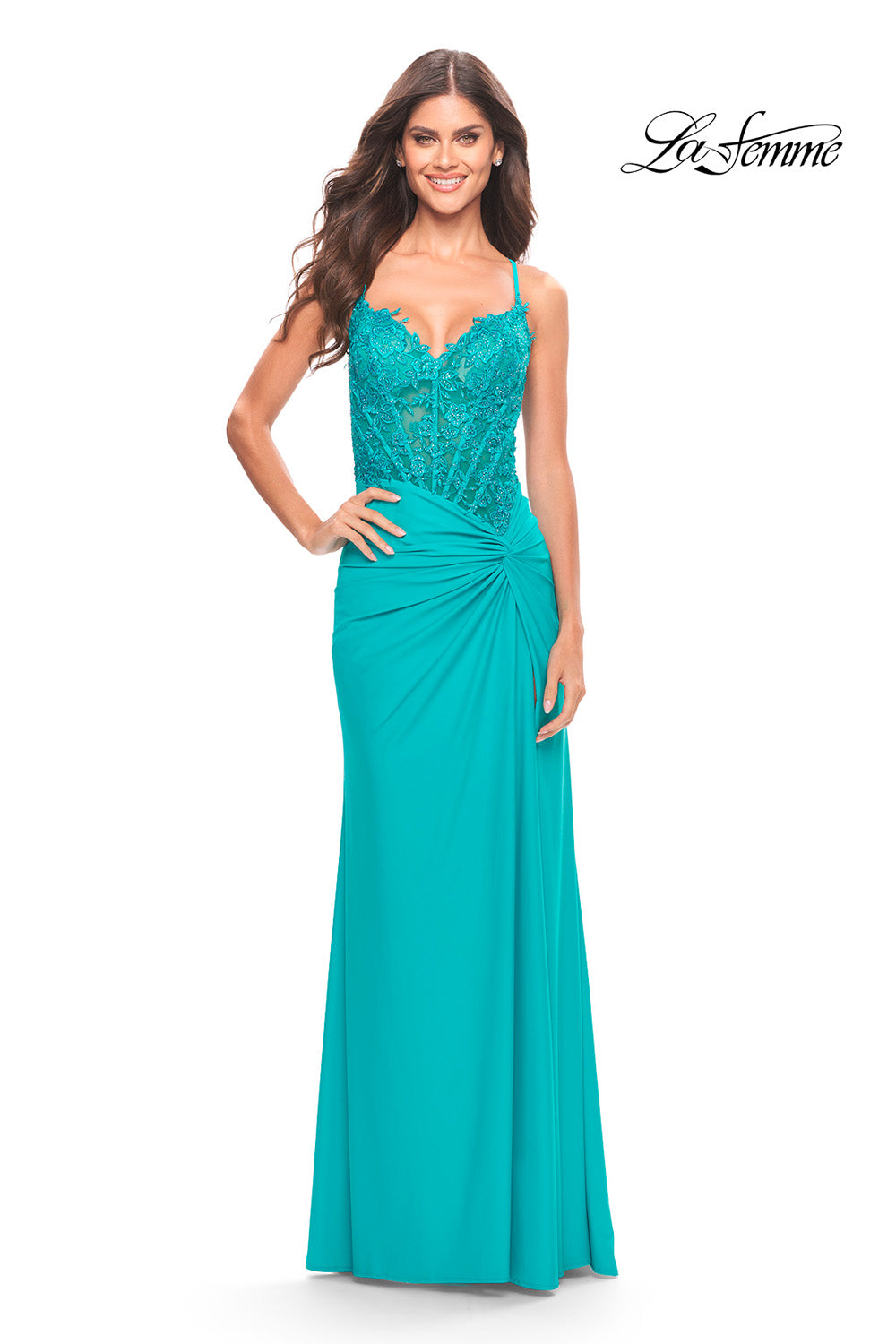 slim fit dress slacks La Femme 31447 Dress | La Femme Dresses