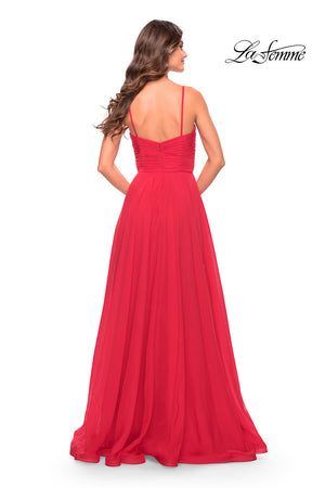 La Femme 31500 prom dress images.  La Femme 31500 is available in these colors: Dark Emerald, Lavender, Red.