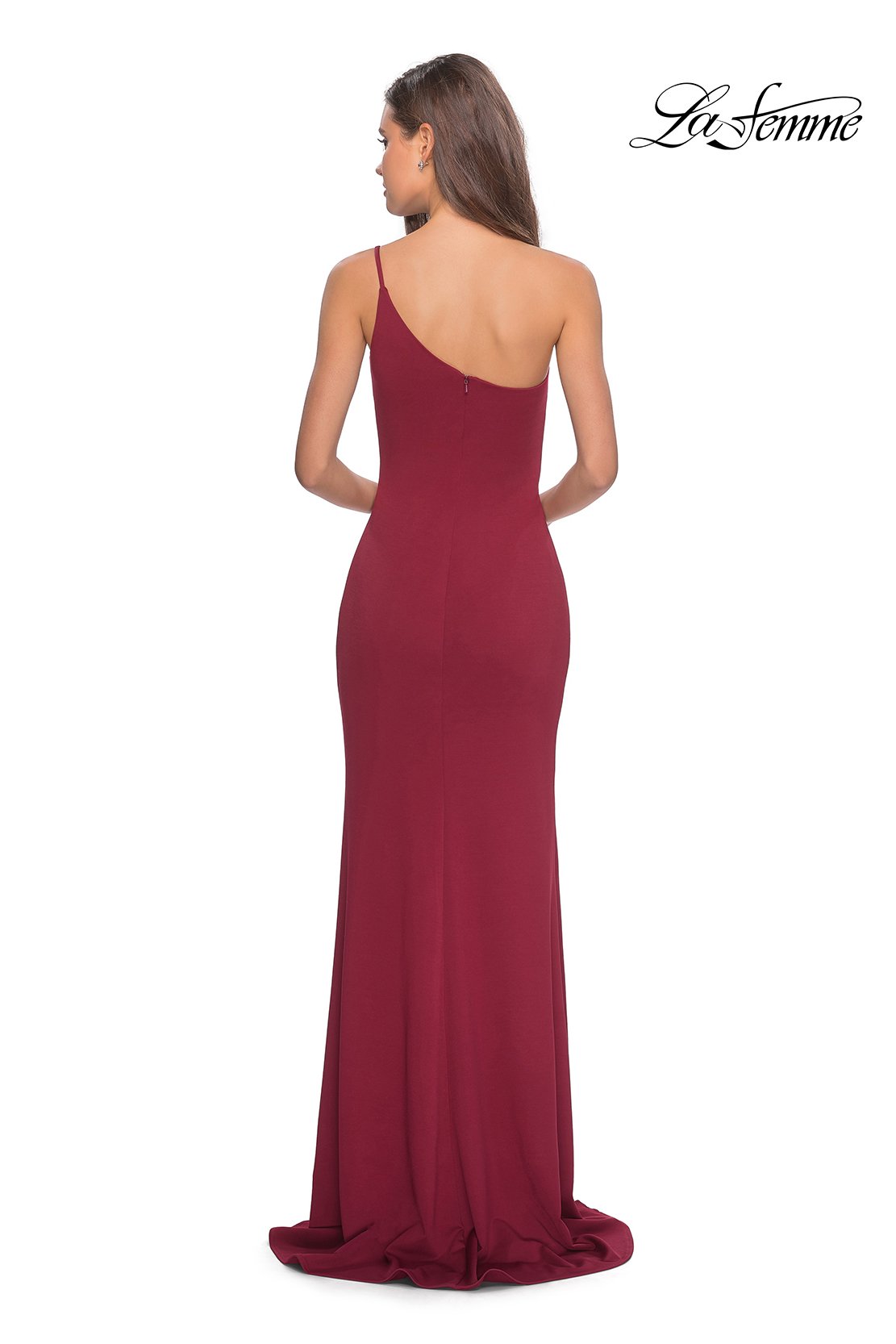 La Femme 28176 prom dress images. La Femme 28176 is available in these colors: Black, Burgundy, White, Yellow.