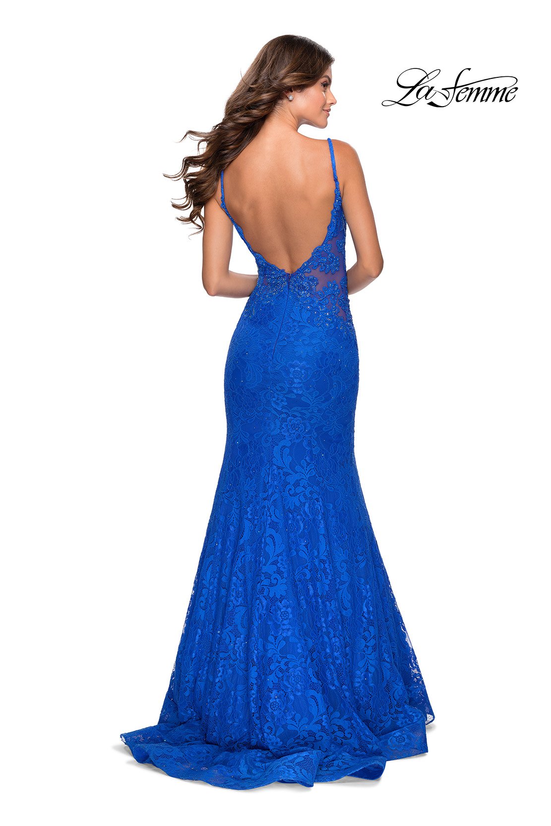 La Femme 28355 prom dress images. La Femme 28355 is available in these colors: Black, Electric Blue, Neon Pink.