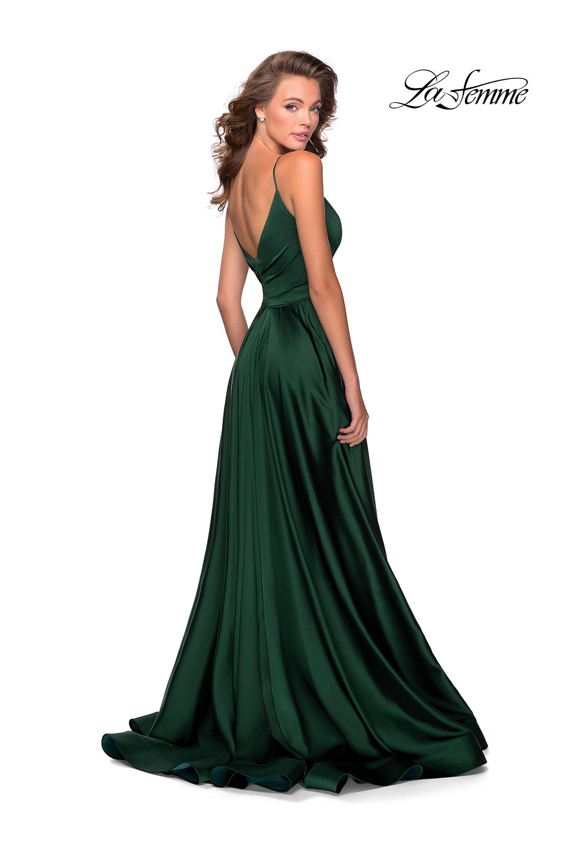 La Femme 28607 prom dress images.  La Femme 28607 is available in these colors: Emerald, Mauve, Navy, Pale Yellow, Royal Blue, Royal Purple.