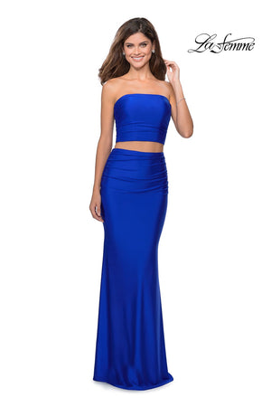 La Femme 28703 prom dress images.  La Femme 28703 is available in these colors: Black, Dark Berry, Light Periwinkle, Mauve, Red, Royal Blue.
