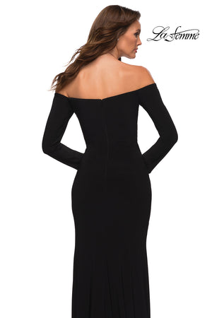 La Femme 29377 prom dress images.  La Femme 29377 is available in these colors: Black.