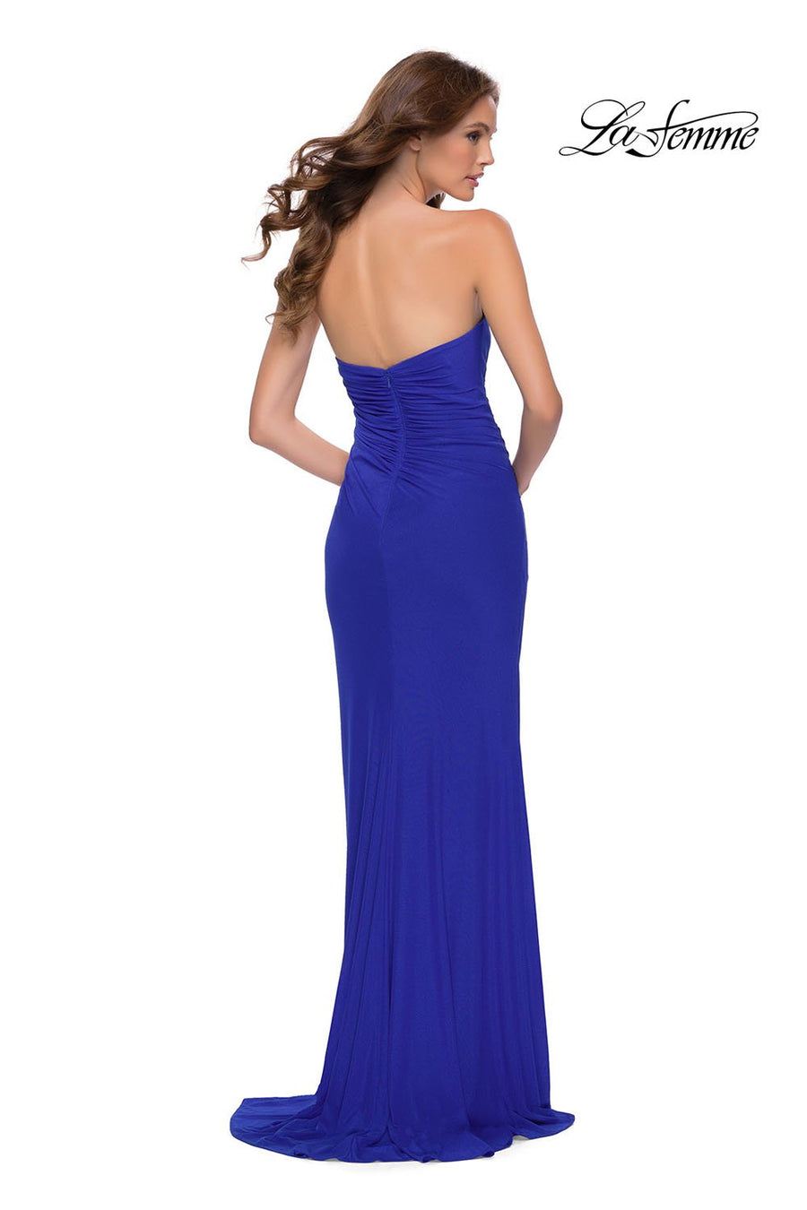 La Femme 29489 prom dress images.  La Femme 29489 is available in these colors: Black, Royal Blue.