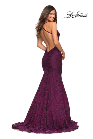 La Femme 30467 prom dress images.  La Femme 30467 is available in these colors: Black, Dark Berry, Navy.