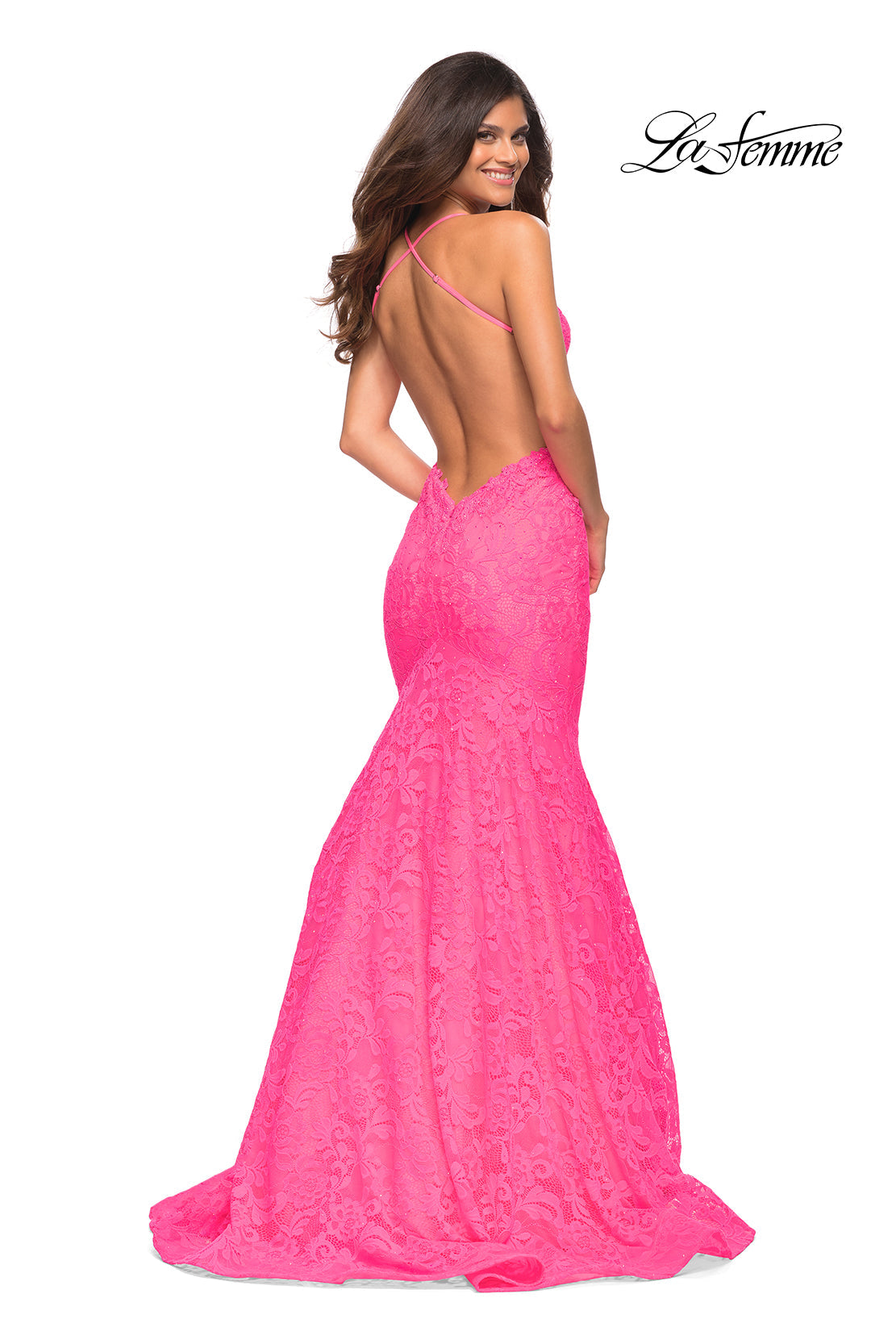 La Femme 30612 prom dress images. La Femme 30612 is available in these colors: Aqua, Yellow.