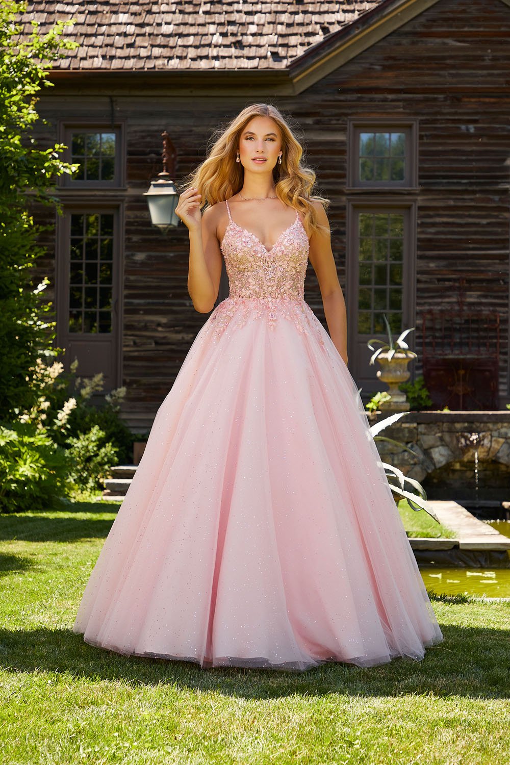 Morilee 47006 prom dress images. Morilee 47006 is available in these colors: Blush, Scarlet, Peacock.