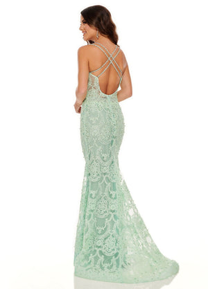 Rachel Allan 70112 prom dress images.  Rachel Allan 70112 is available in these colors: Mint Green, Pink, Powder Blue.