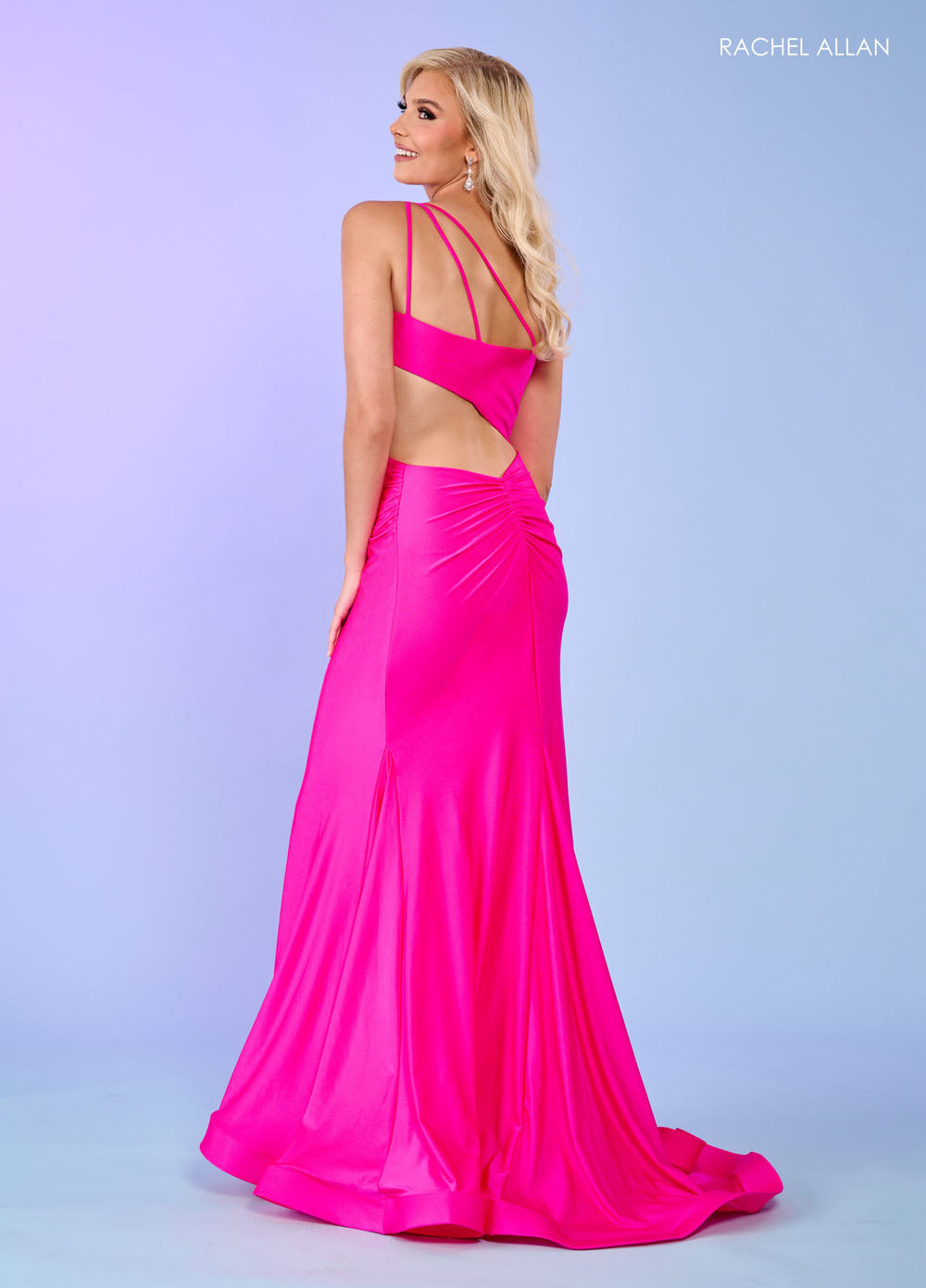 Rachel Allan 70153 prom dress images. Rachel Allan 70153 is available in these colors: Black, Coral, Emerald, Hot Pink, Ocean Blue, Royal, Tangerine, Watermelon, Yellow.
