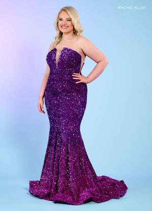 Rachel Allan 70293W prom dress images.  Rachel Allan 70293W is available in these colors: Emerald Ombre, Fuchsia Ombre, Purple Ombre, Royal Ombre.