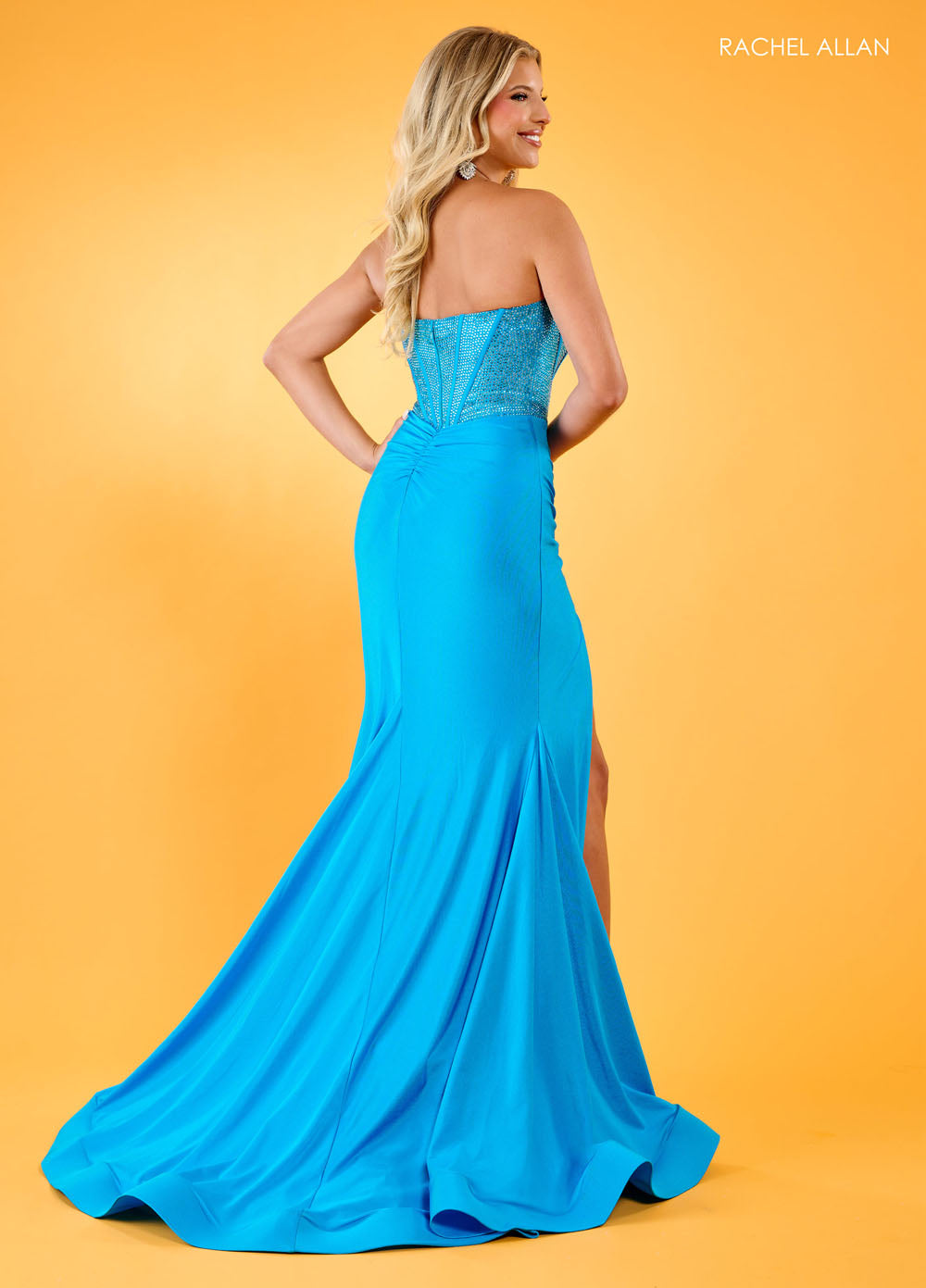 Rachel Allan 70305 prom dress images. Rachel Allan 70305 is available in these colors: Berry, Black, Emerald, Lilac, Red, Royal, Turquoise, White.
