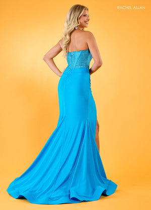 Rachel Allan 70305 prom dress images.  Rachel Allan 70305 is available in these colors: Berry, Black, Emerald, Lilac, Red, Royal, Turquoise, White.
