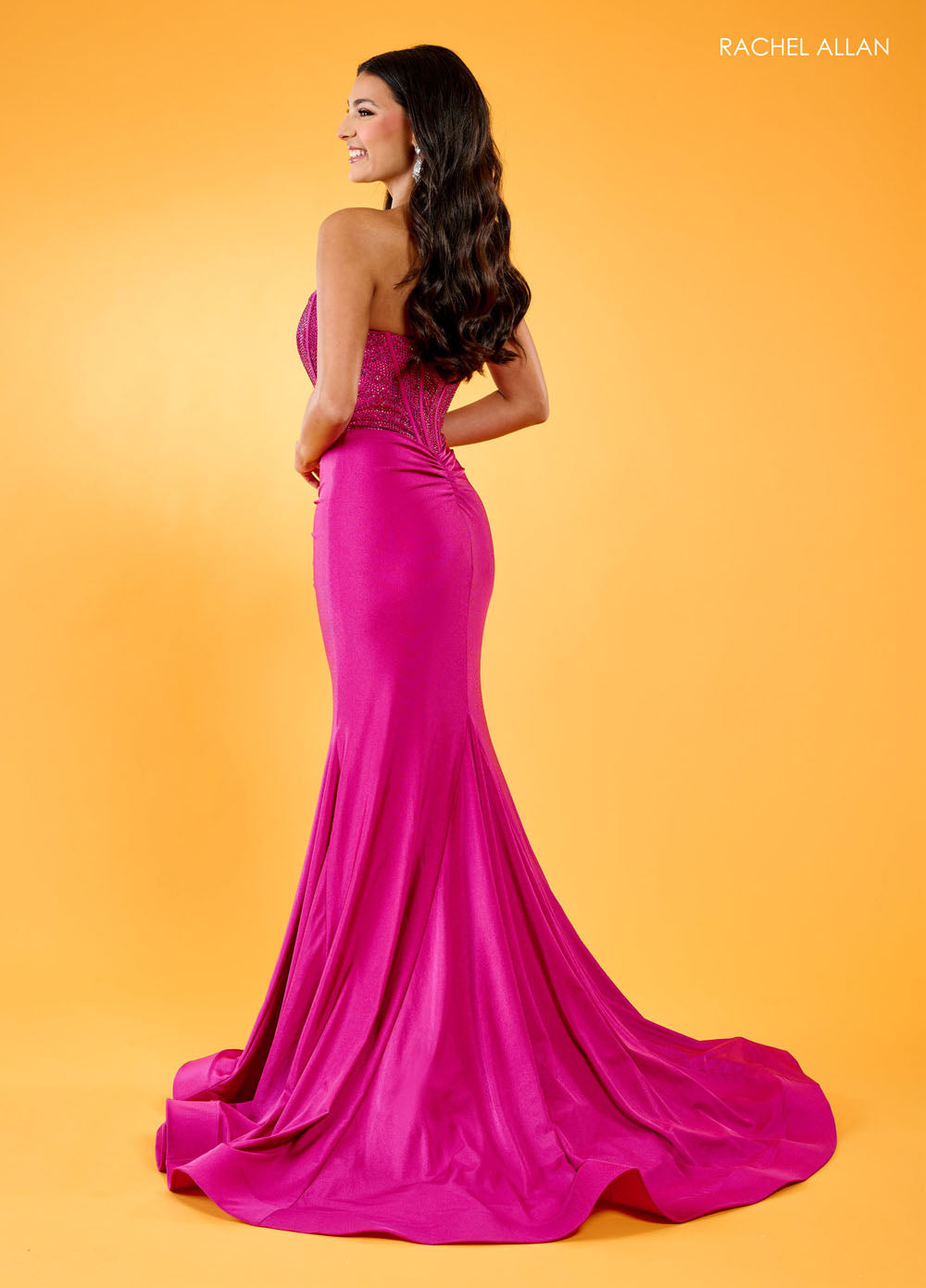 Rachel Allan 70305 prom dress images. Rachel Allan 70305 is available in these colors: Berry, Black, Emerald, Lilac, Red, Royal, Turquoise, White.