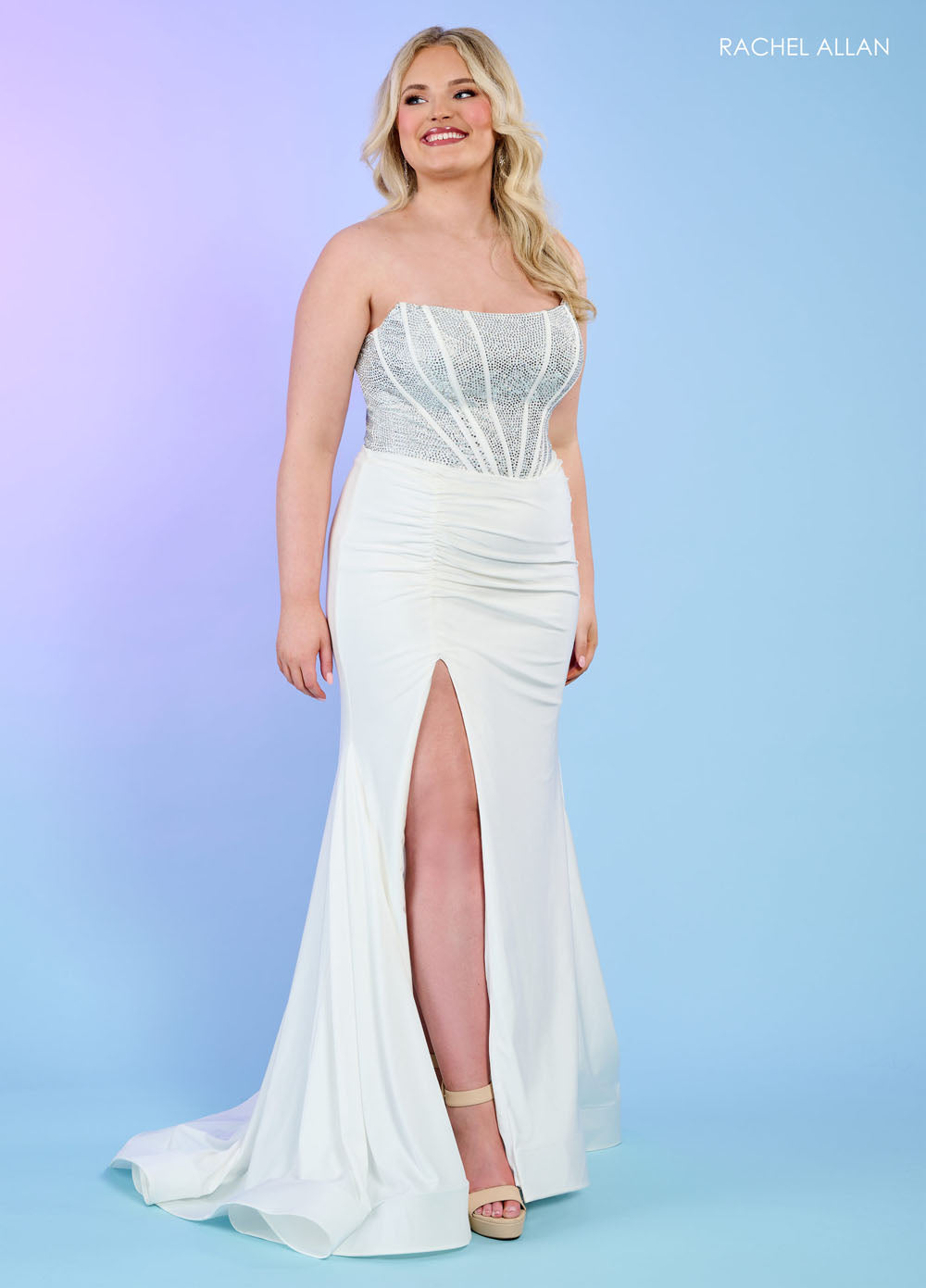 Rachel Allan 70305W prom dress images. Rachel Allan 70305W is available in these colors: Black, Emerald, Lilac, Red, Royal.