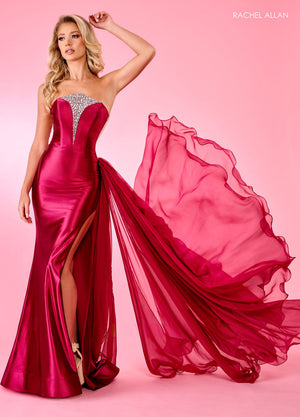 Rachel Allan 70484 prom dress images.  Rachel Allan 70484 is available in these colors: Black, Burgundy, Royal.