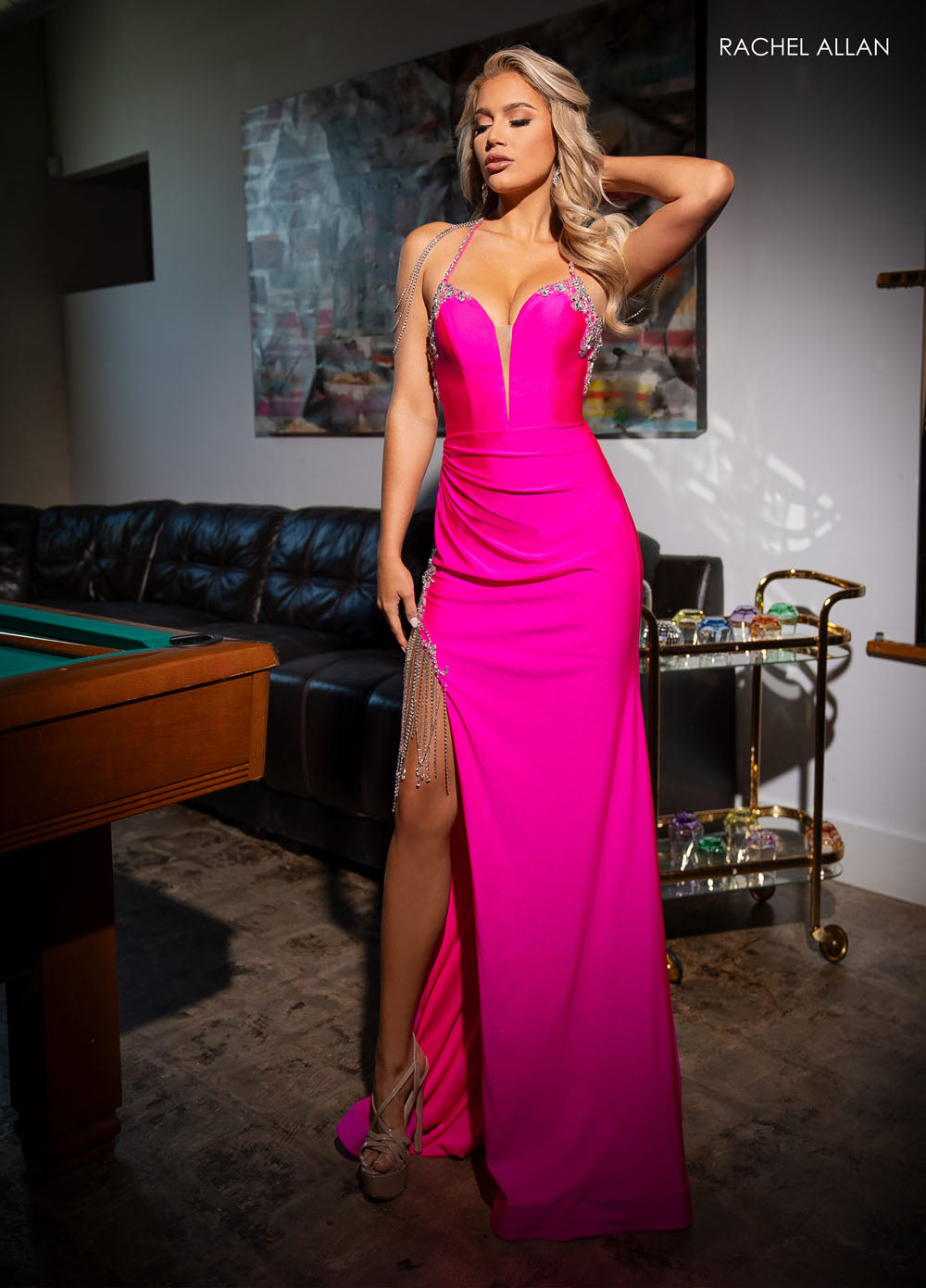 Rachel Allan 70488 prom dress images. Rachel Allan 70488 is available in these colors: Black, Hot Pink, Royal.