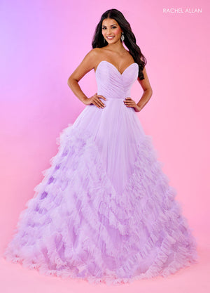 Rachel Allan 70490 prom dress images.  Rachel Allan 70490 is available in these colors: Light Blue, Light Pink, Lilac.