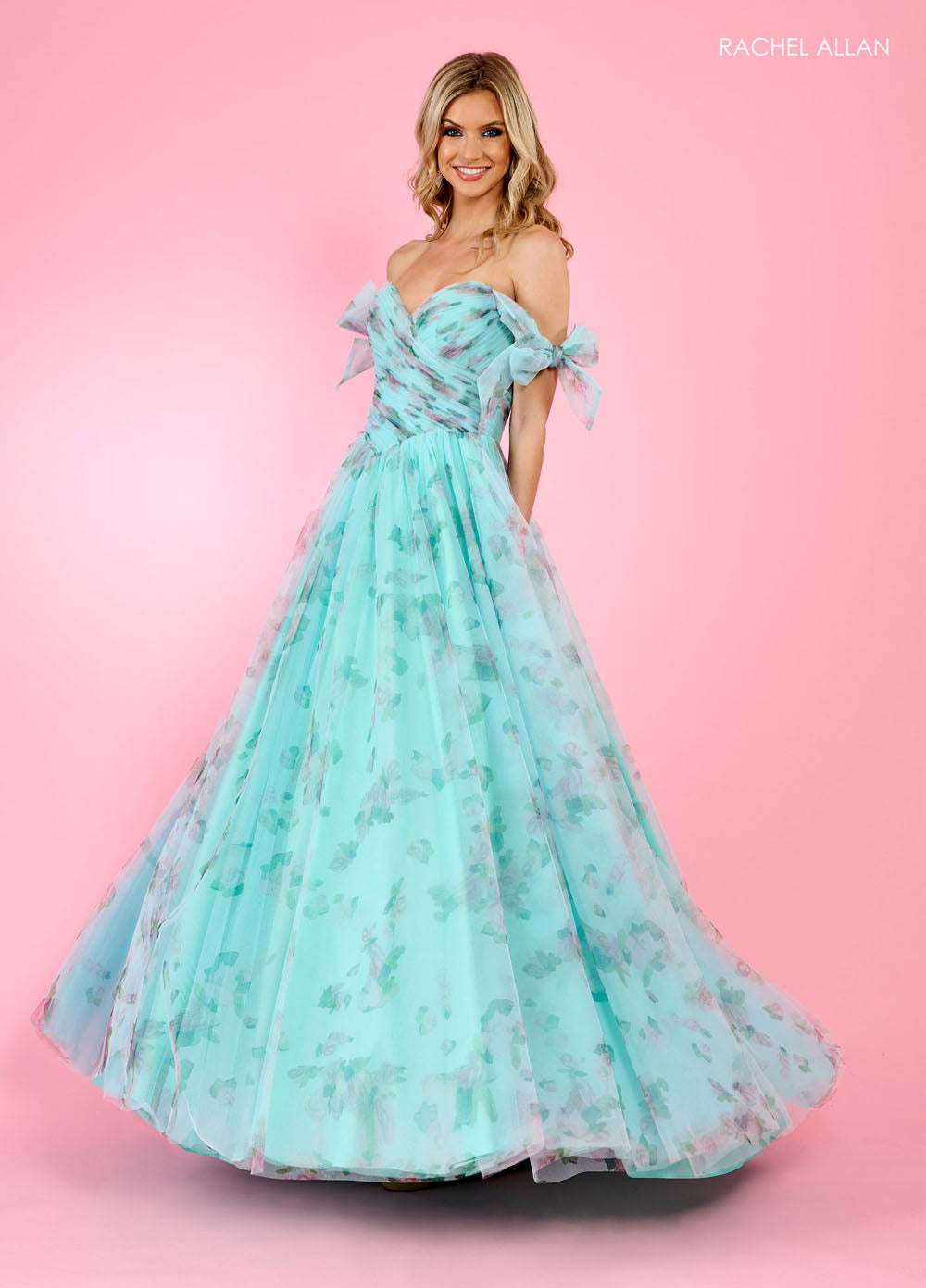Rachel Allan 70495 prom dress images. Rachel Allan 70495 is available in these colors: Light Blue, Pink, Sage.
