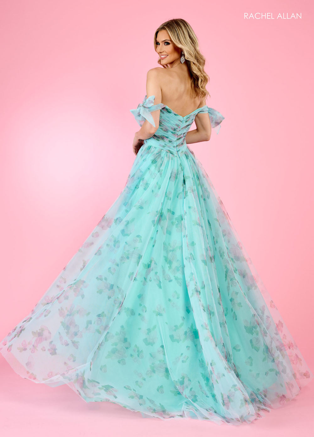 Rachel Allan 70495 prom dress images. Rachel Allan 70495 is available in these colors: Light Blue, Pink, Sage.
