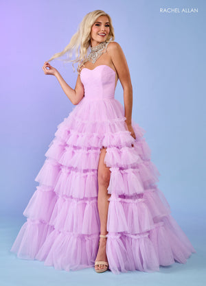 Rachel Allan 70503 prom dress images.  Rachel Allan 70503 is available in these colors: Black, Hot Pink, Lilac.