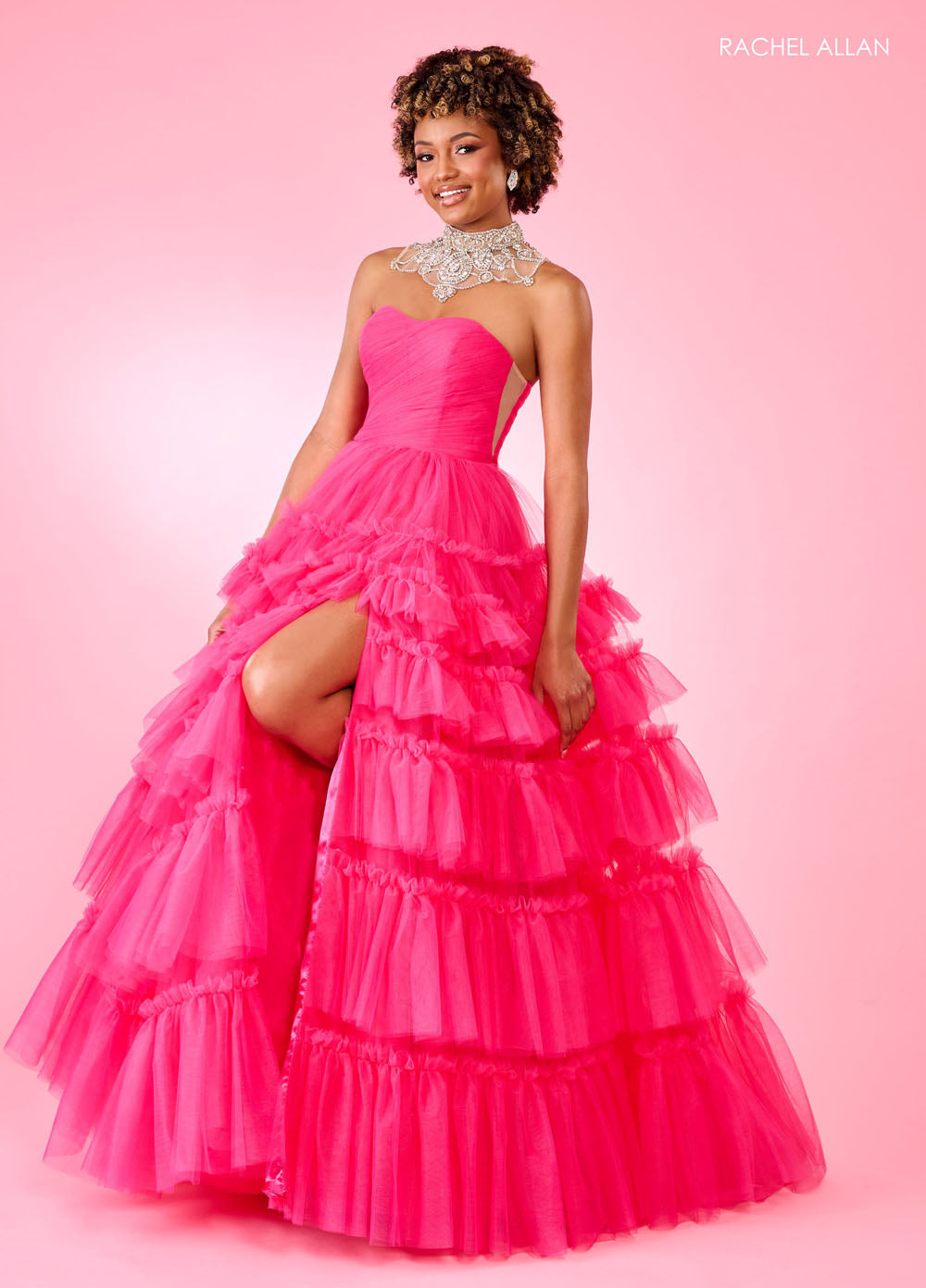 Rachel Allan 70503 prom dress images. Rachel Allan 70503 is available in these colors: Black, Hot Pink, Lilac.