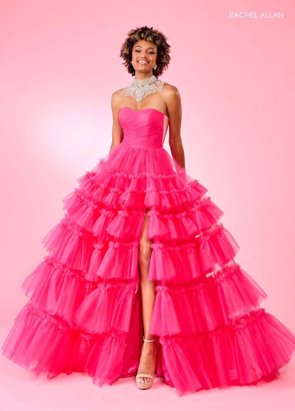 Rachel Allan 70503 prom dress images. Rachel Allan 70503 is available in these colors: Black, Hot Pink, Lilac.