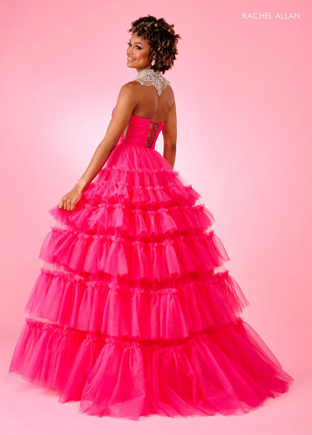 Rachel Allan 70503 prom dress images. Rachel Allan 70503 is available in these colors: Black, Hot Pink, Lilac.