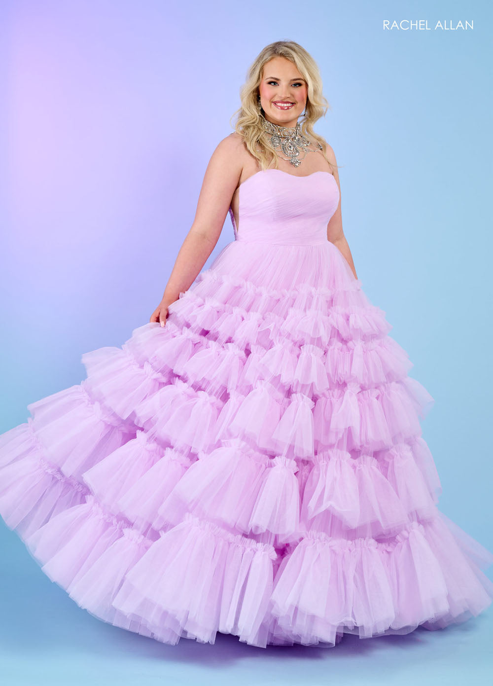 Rachel Allan 70503 prom dress images. Rachel Allan 70503 is available in these colors: Black, Hot Pink, Lilac.