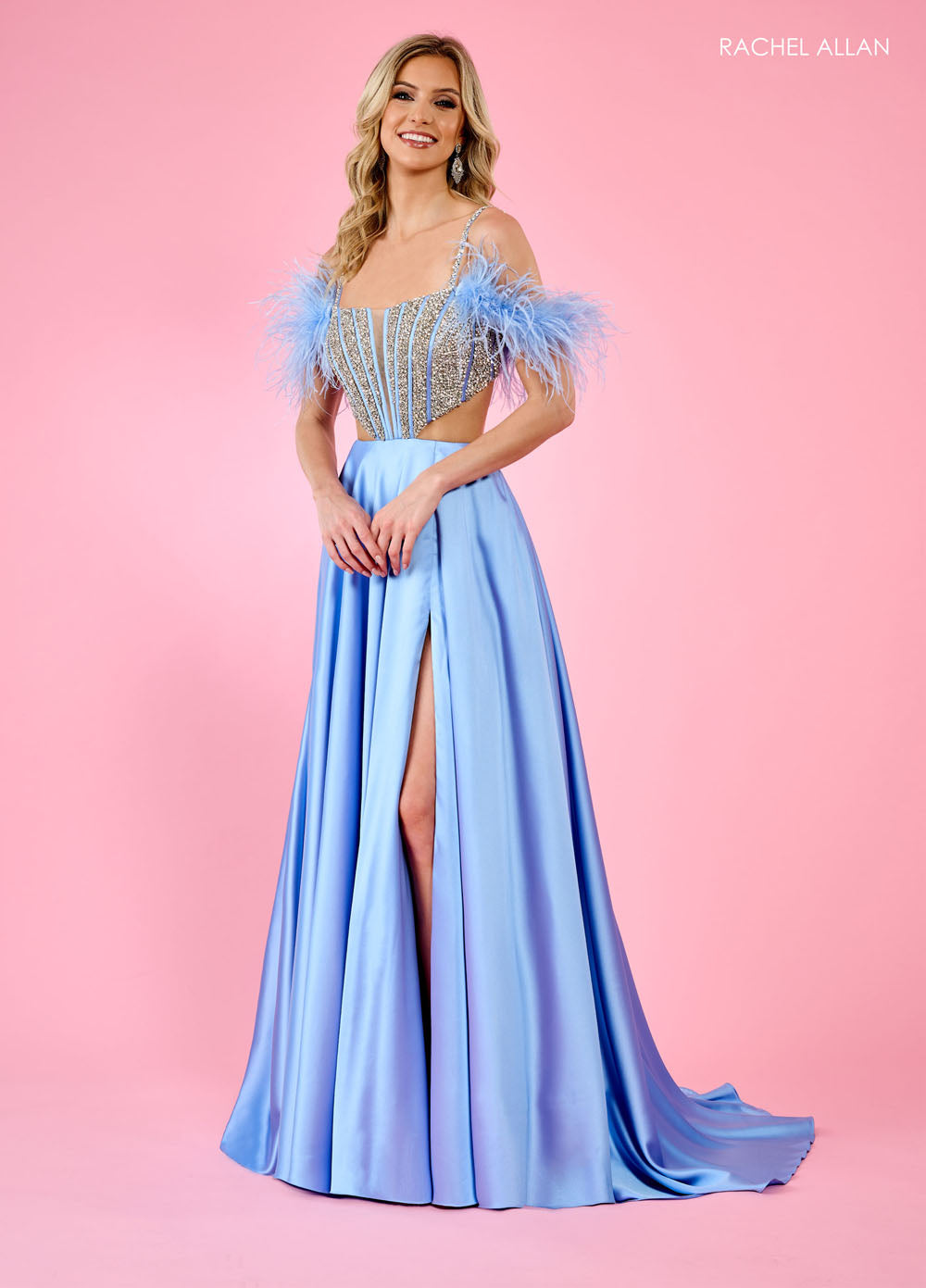 open lace back dress Primavera Couture Long Beaded Strapless Prom Dress 4331 main image 0