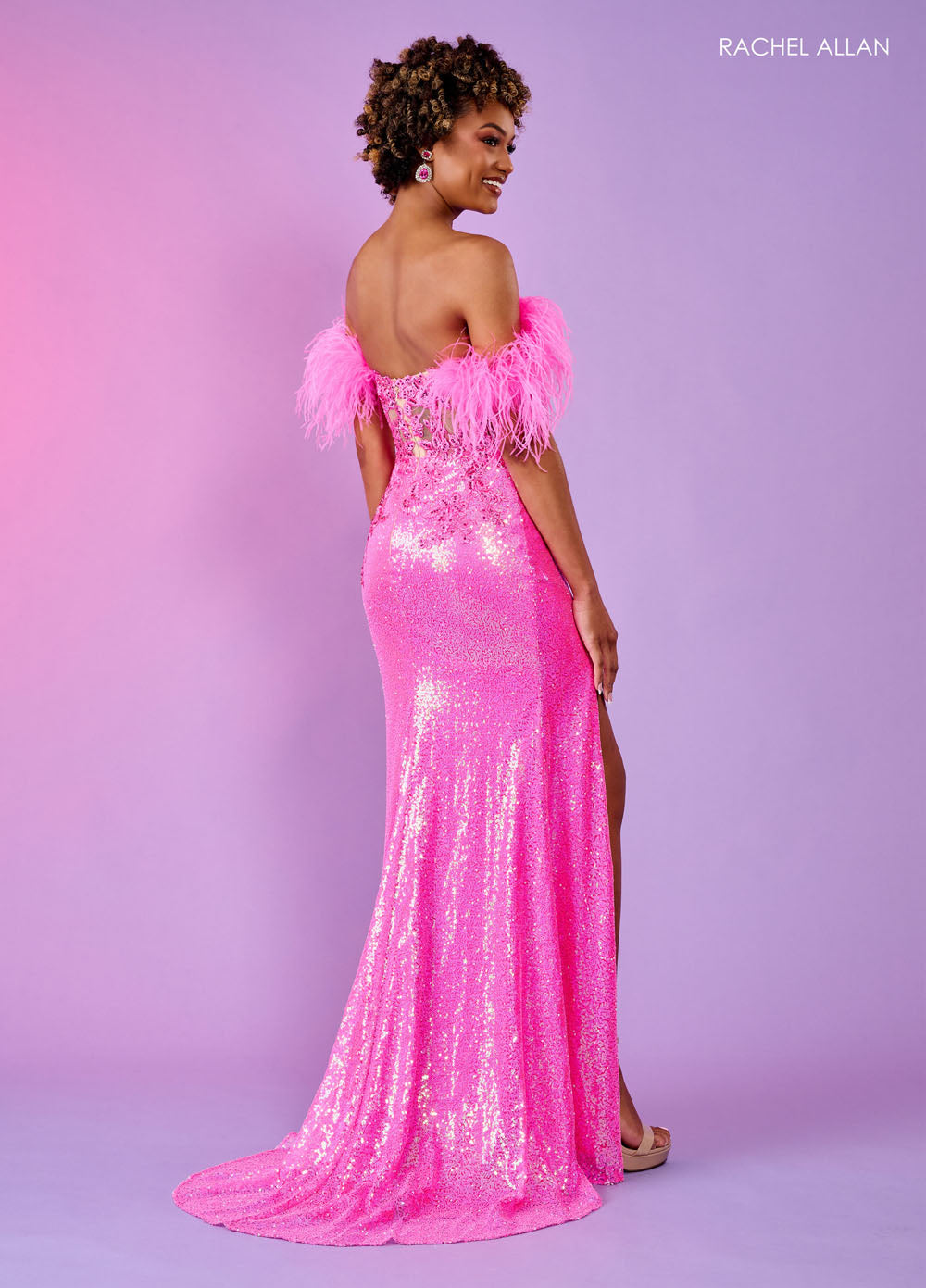 Rachel Allan 70524 prom dress images. Rachel Allan 70524 is available in these colors: Hot Pink, Lilac, Ocean Blue.