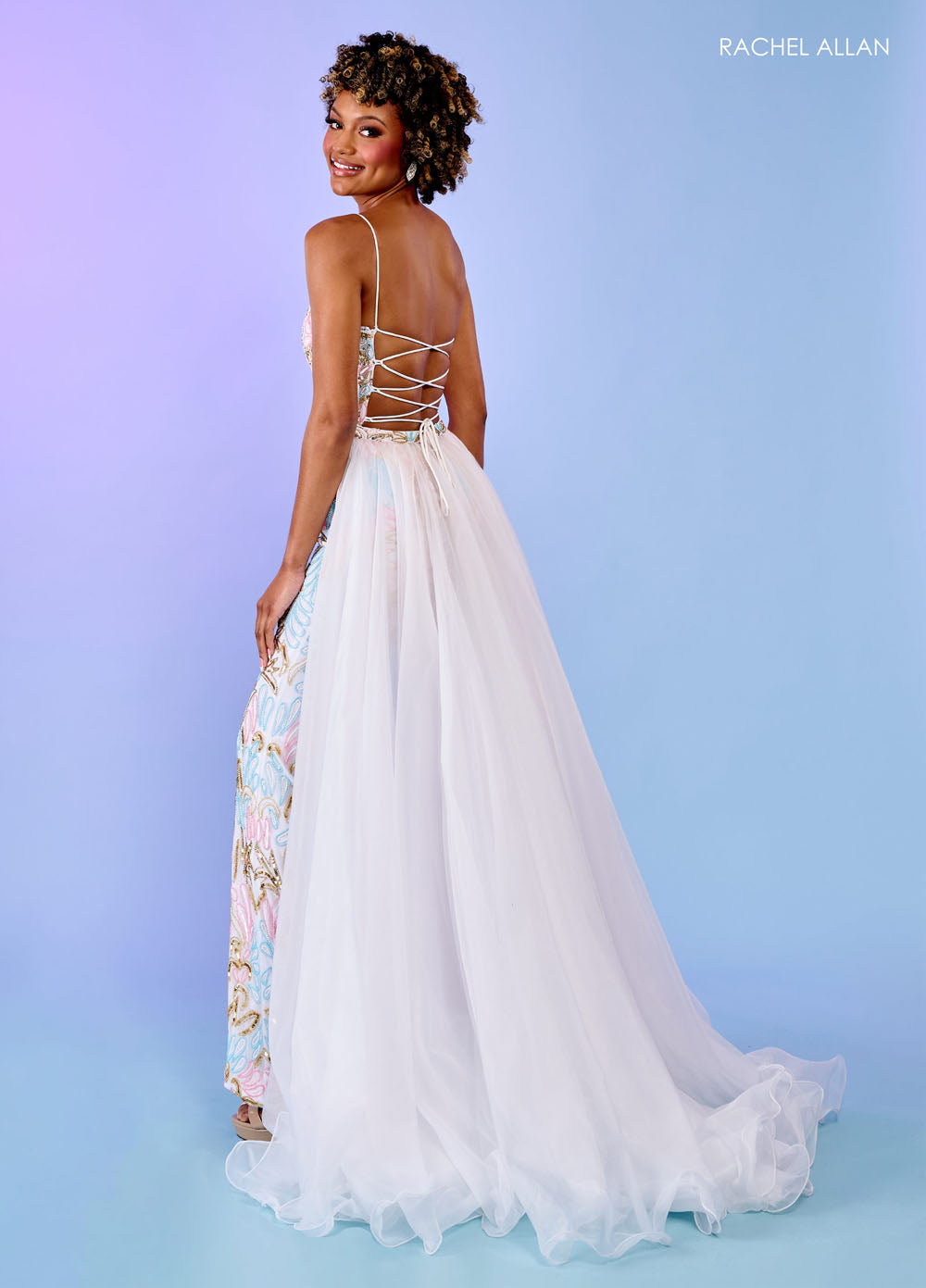 Rachel Allan 70528 prom dress images. Rachel Allan 70528 is available in these colors: Black, Navy, White Blue Pink.
