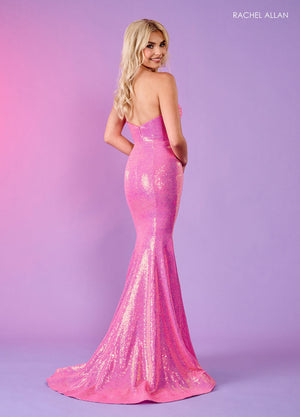 Rachel Allan 70547 prom dress images.  Rachel Allan 70547 is available in these colors: Black, Hot Pink, Light Blue, Light Pink.