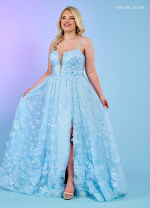 Rachel Allan 70557 prom dress images.  Rachel Allan 70557 is available in these colors: Light Blue, Lilac, Mint.