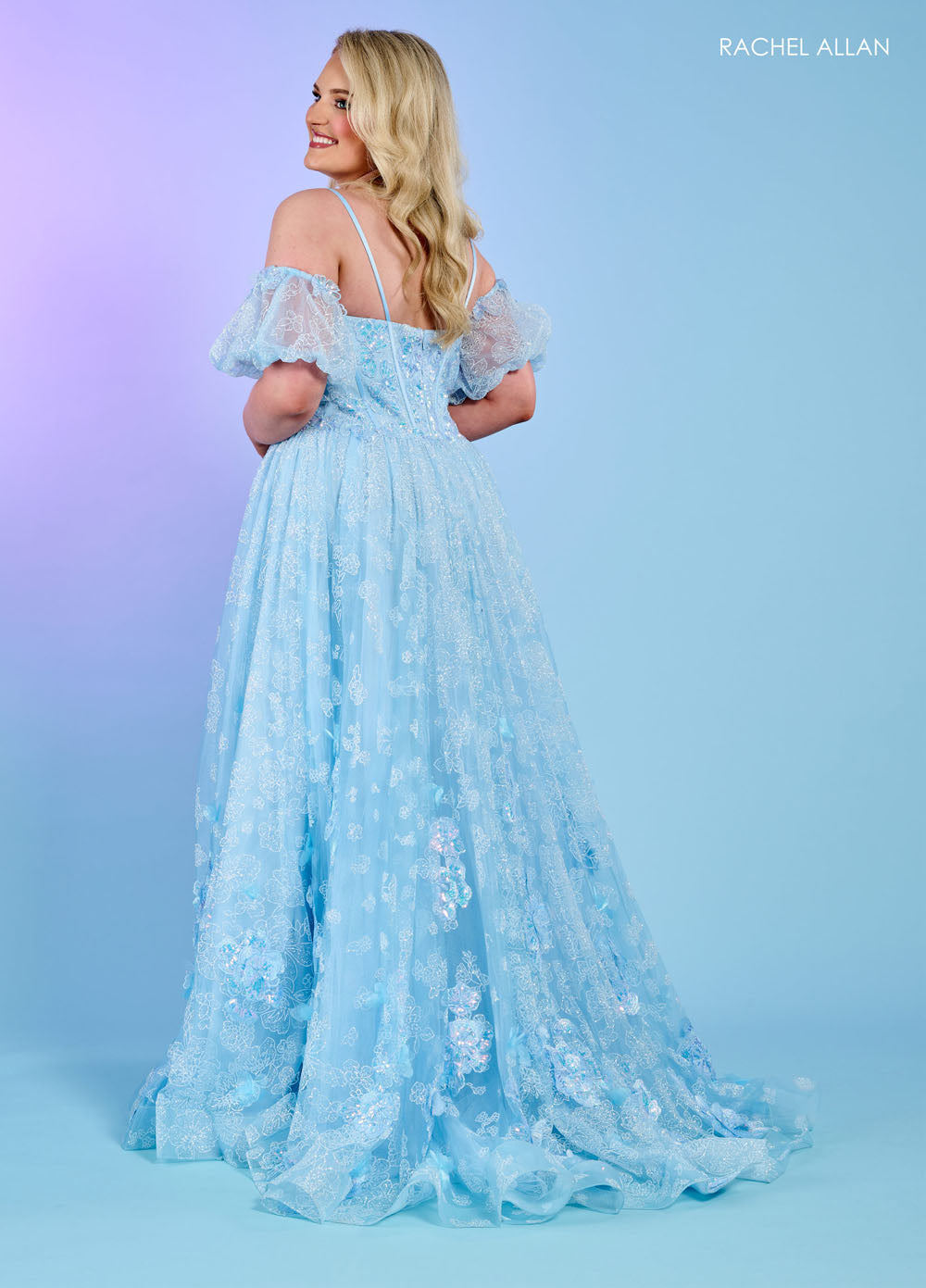 Rachel Allan 70557 prom dress images. Rachel Allan 70557 is available in these colors: Light Blue, Lilac, Mint.